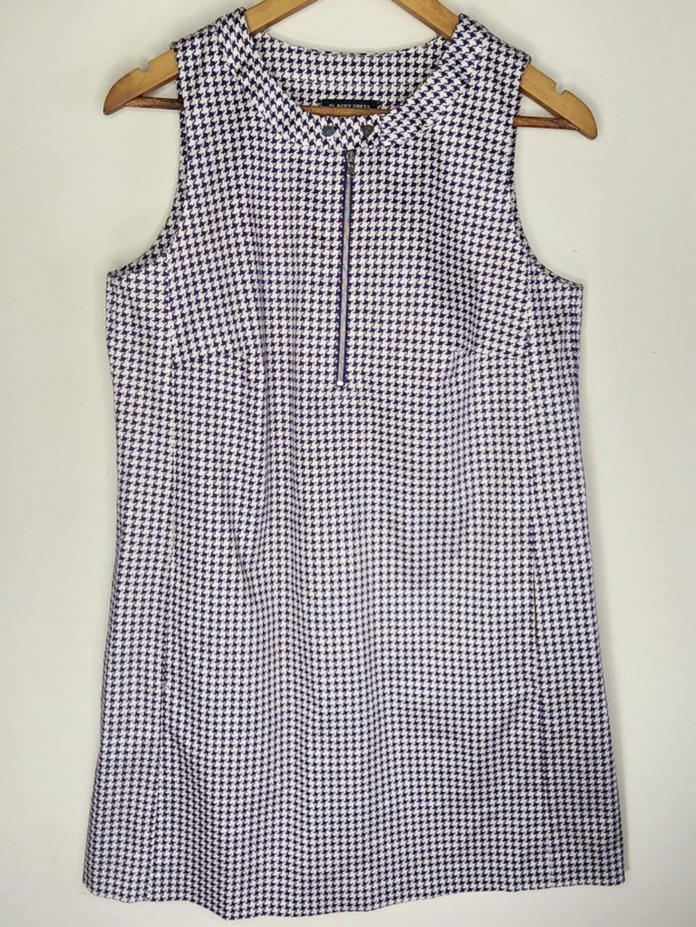 Blacky Dress Berlin Houndstooth Dress — Purple/White, US 10 | Avant-Garde Work D